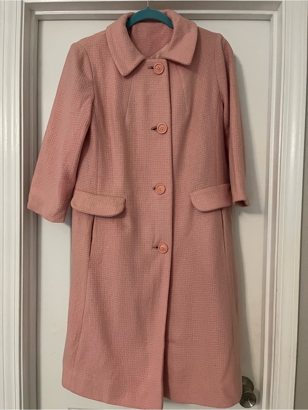 Original vintage 1950’s 1960’s Jack Bloom California pink women’s dress coat